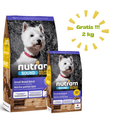 S7 PROMO NUTRAM SOUND SMALL BREED ADULT DOG 5.4kg + 2kg