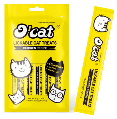 OCat Snack Sabor Pollo (5 tubos x 12 gr)