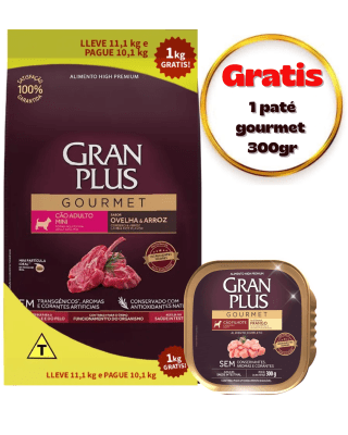Gran Plus Gourmet Perro Mini Adulto Cordero 11.1kg - Promo Paté