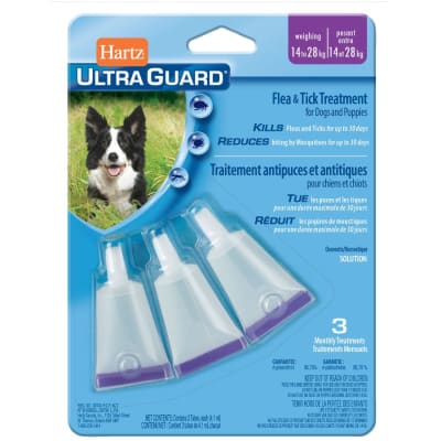 HARTZ ULTRAGUARD DOG (3 unid) de 14kg a 28kg