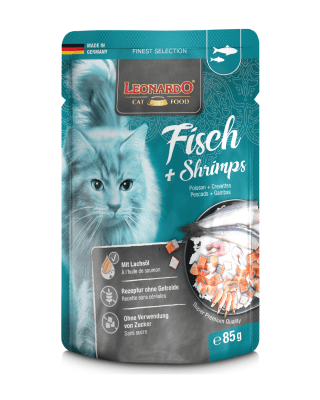 Leonardo Pescado Camarones Pouch 85 gr