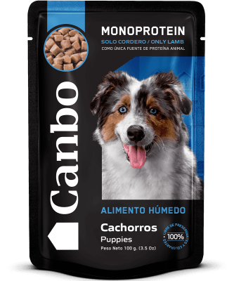 Canbo Pouch Dog Cachorro Trocitos en salsa de Cordero 100gr