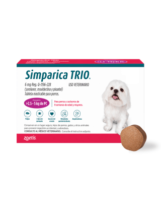 Simparica Trio 2.5 a 5kg x 1 tableta