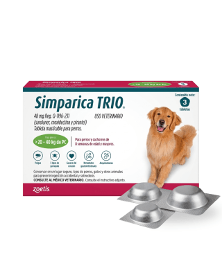 Simparica Trio 20 a 40kg x 3 tabletas