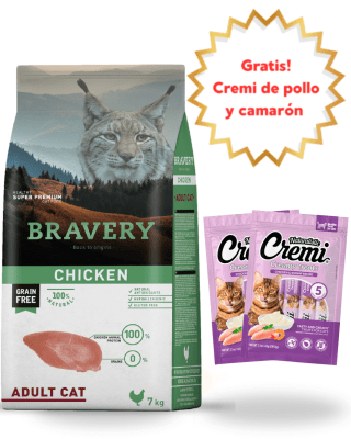 BRAVERY CHICKEN ADULT CAT 7kg - Promo Cremi