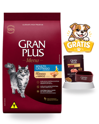 Gran Plus Gato adulto castrado pollo & arroz 3kg - Súper pack