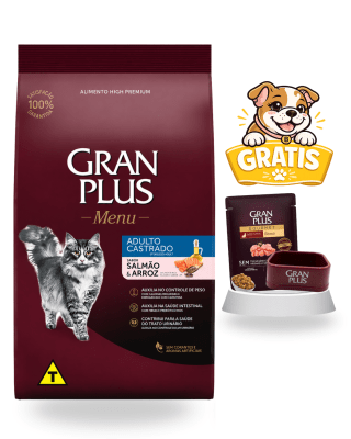 Gran Plus Gato adulto castrado salmón & arroz 3kg - Súper pack
