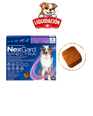 NEXGARD SPECTRA PARA PERROS DE 15.1 A 30KG - 1 Pastilla (Liquidación)