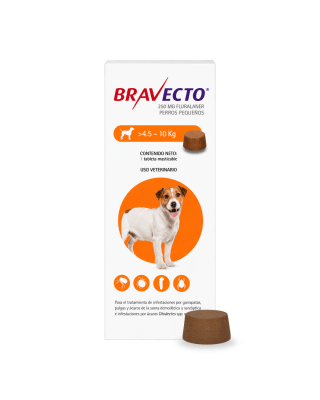 Bravecto 4.5 a 10kg (250mg)