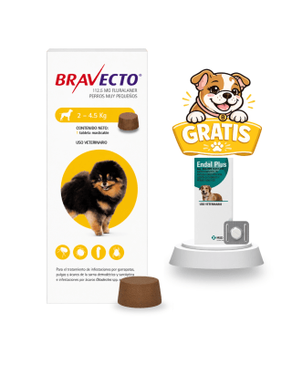 Bravecto 2 a 4.5kg + 1 Pastilla Endal Plus