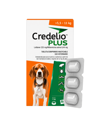 Credelio Plus Para Perros De 5.5 A 11kg (225 mg) x 3 Tabletas