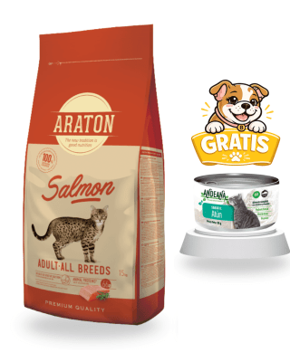 Araton Cat Adult All Breed Salmón 15kg - Promo Andeana