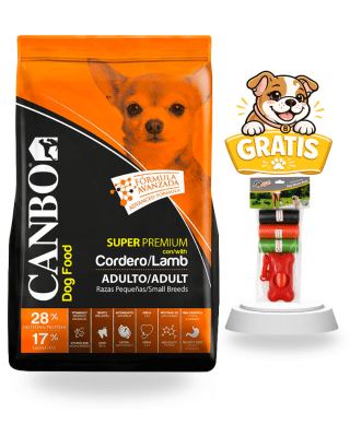 Canbo Adulto Super Premium con Cordero Razas Pequeñas 7kg + Porta bolsas