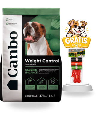 Canbo Adulto Weight Control con Pollo Todas las razas 15kg + Porta bolsas