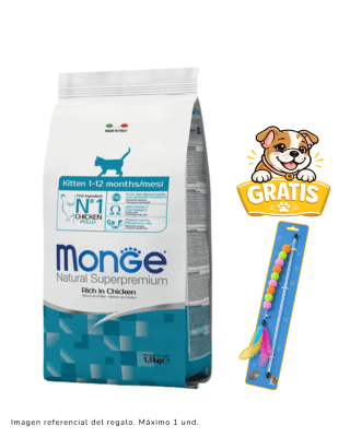 Monge Feline Kitten 1.5kg + 1 vara de juguete
