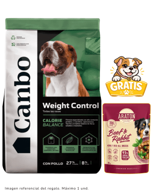 Canbo Adulto Weight Control con Pollo - Todas las razas 15kg + Pouch Araton