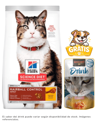 Hills SD Feline Hairball Control 1.6kg + 1 drink gratis