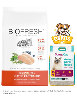 Biofresh Gato Adulto Castrado Pollo 7.5kg + 1 arena gratis