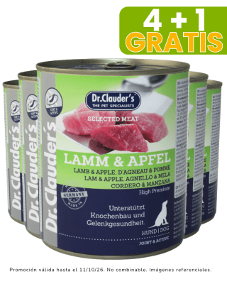 Dr. Clauders Dog Lamm & Apfel (cordero y manzana) - 800gr promoción 4 + 1 gratis