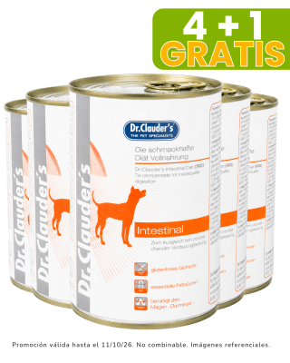 Dr. Clauders Vet Dog Intestinal 400gr (Lata) promoción 4 + 1 gratis