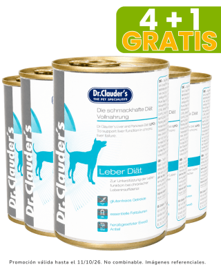 Dr. Clauders Vet Dog Hepatic 400gr (Lata) promoción 4 + 1 gratis