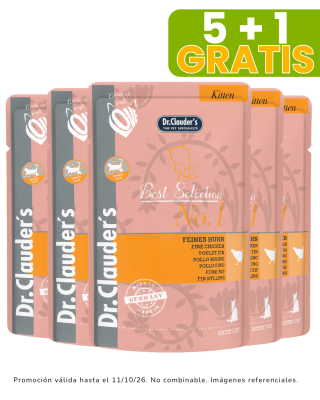 Dr. Clauders Kitten BS #01 (pollo) promoción 5 + 1 gratis