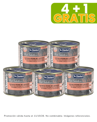 Dr. Clauders Cat Adult BS #04 (salmón y pollo con quinua) - 200gr promoción 4 + 1 gratis
