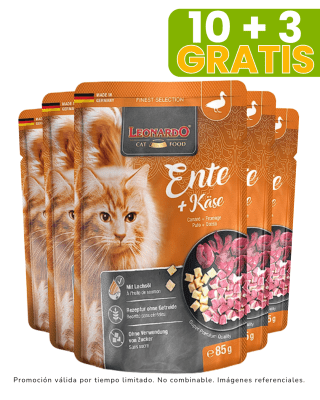 Leonardo Pato y Queso Pouch 85gr promoción 10 + 3 gratis