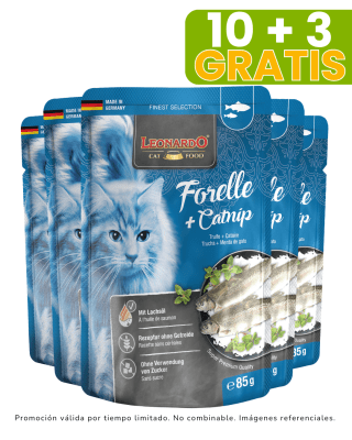 Leonardo Trucha y Catnip - 85gr promoción 10 + 3 gratis