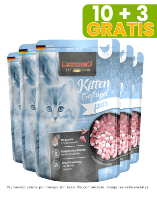 Leonardo Kitten Ave Pouch 85gr - Gatitos promoción 10 + 3 gratis
