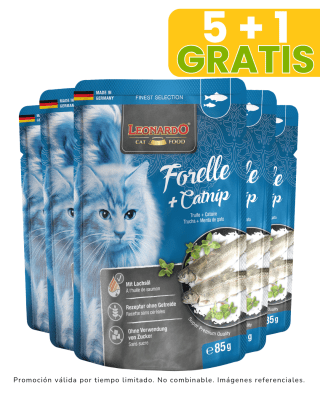 Leonardo Trucha y Catnip - 85gr promoción 5 + 1 gratis