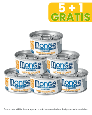 Monge CAT Monoprotein Pavo con Zanahoria 80gr promoción 5 + 1 gratis