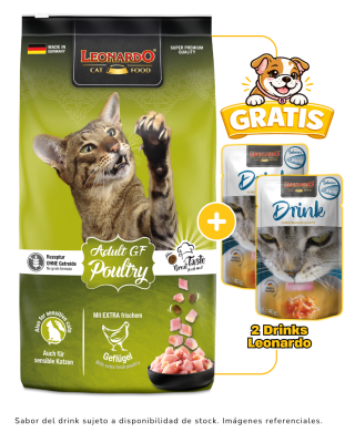 Leonardo GF Poultry 7.5kg + 2 Drinks Leonardo gratis