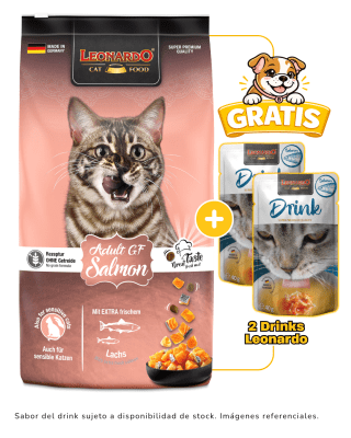 Leonardo Adulto GF Salmón 7.5kg + 2 Drinks Leonardo gratis