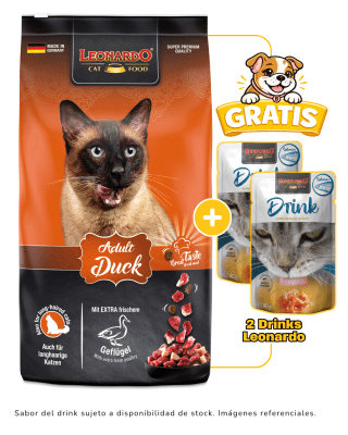 Leonardo Adulto Duck 7.5kg + 2 Drinks Leonardo gratis