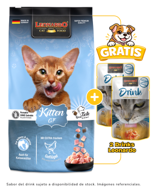 Leonardo Kitten GF 7.5kg + 2 Drinks Leonardo gratis
