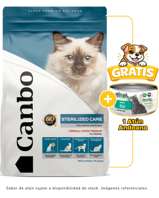 Canbo CAT Adulto Sterilized 3kg + 1 lata Andeana gratis