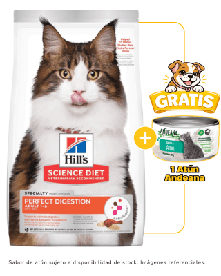 Hills SD Feline Adult Perfect Digestion 1.58kg + 1 lata Andeana gratis