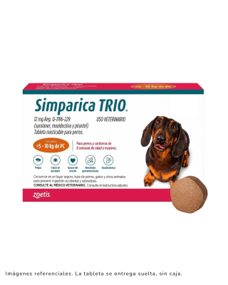 Simparica trio 5 a 10kg x 1 tableta suelta