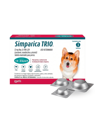 Simparica Trio 10 a 20kg x 3 tabletas
