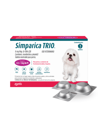 Simparica Trio 2.5 a 5kg x 3 Tabletas