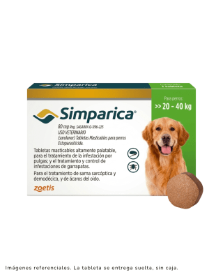 Simparica 80mg 20 a 40kg x 1 tableta suelta