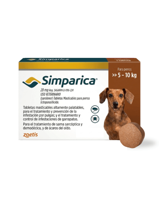 Simparica 20mg 5 a 10kg x 1 tableta