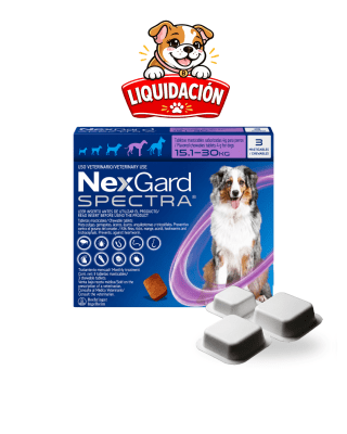 Nexgard Spectra Para Perros De 15.1 A 30kg x 3 Tabletas (Liquidación)