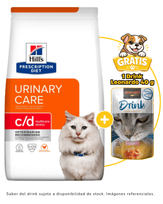 Hills PD Feline Urinary C/D Multicare Stress 1.8kg + 1 Drink Leonardo gratis