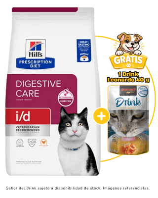Hills PD Feline Digestive I/D Dry 1.8kg + 1 Drink Leonardo gratis