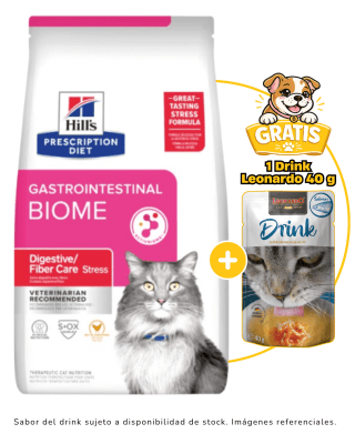 Hills PD Feline Gastro Biome 1.8 Kg + 1 Drink Leonardo gratis