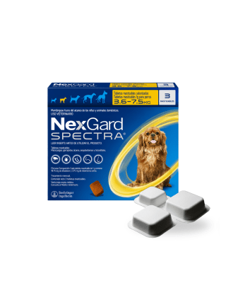Nexgard Spectra Para Perros De 3.6 A 7.5 Kg X 3 Tabletas