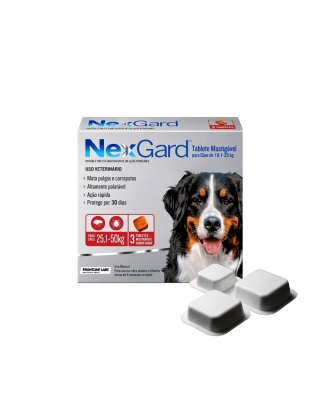Nexgard Para Perros De 25.1 a 50kg x 3 Tabletas