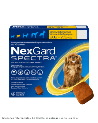 Nexgard Spectra Para Perros De 3.6 a 7.5 Kg x 1 Tableta Suelta